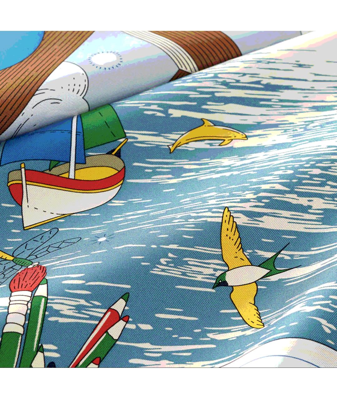 HERMES Мульти шелковый платок, фото 2