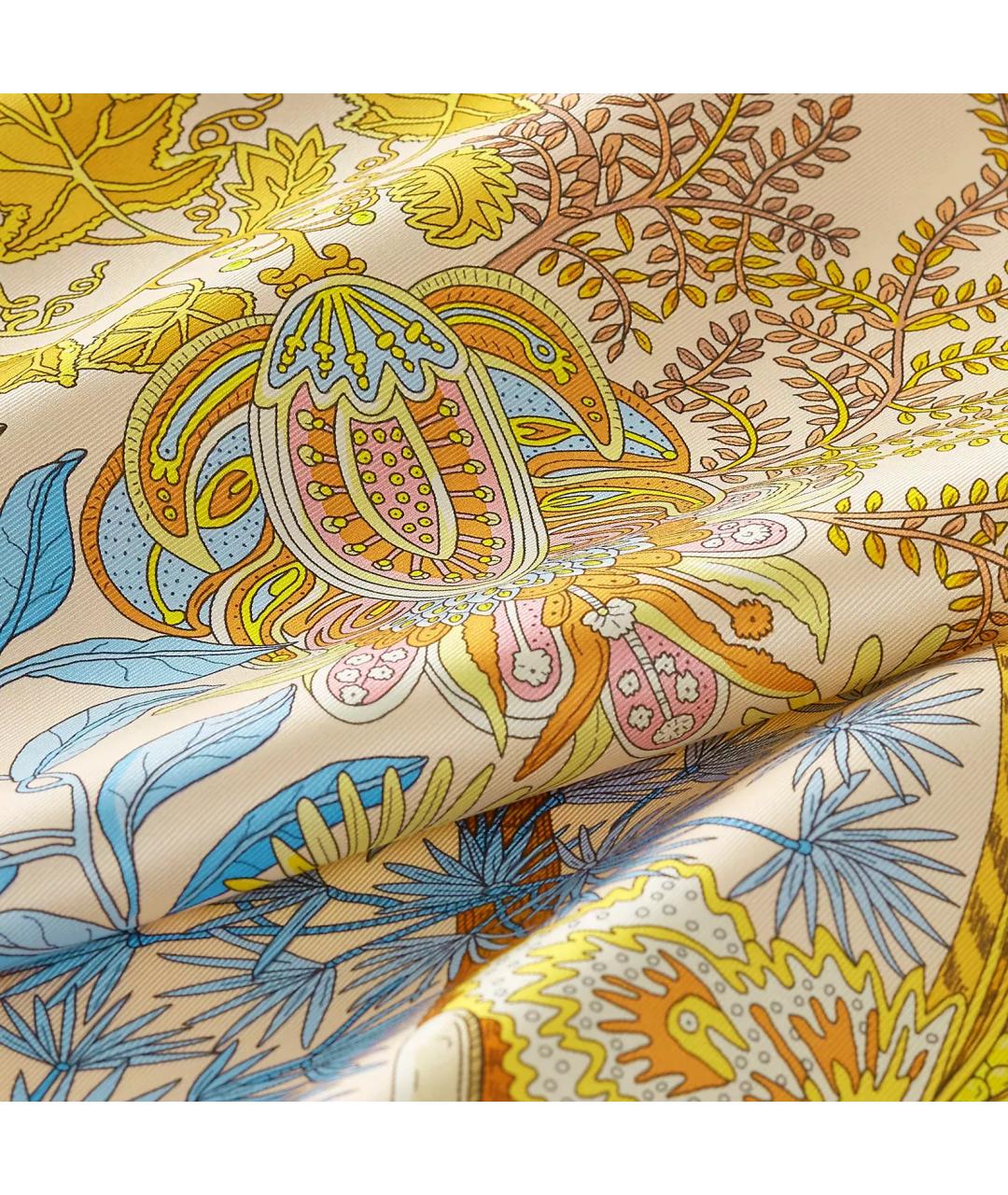 HERMES Оранжевый шелковый платок, фото 3