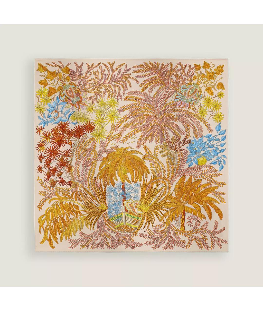 HERMES Оранжевый шелковый платок, фото 2