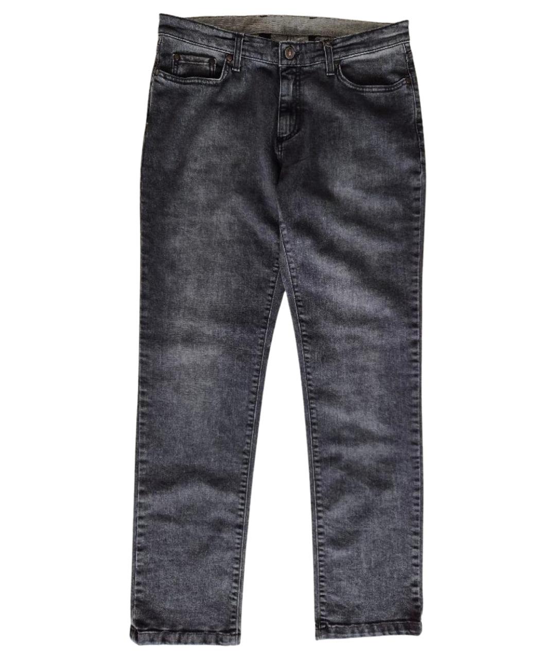 CORNELIANI Серые хлопковые прямые джинсы, фото 1