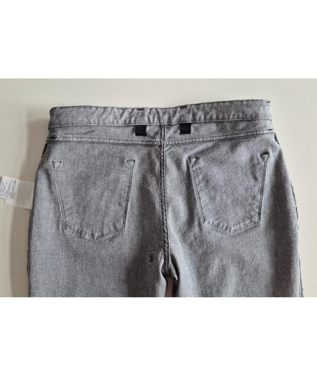 CORNELIANI Серые хлопковые прямые джинсы, фото 3