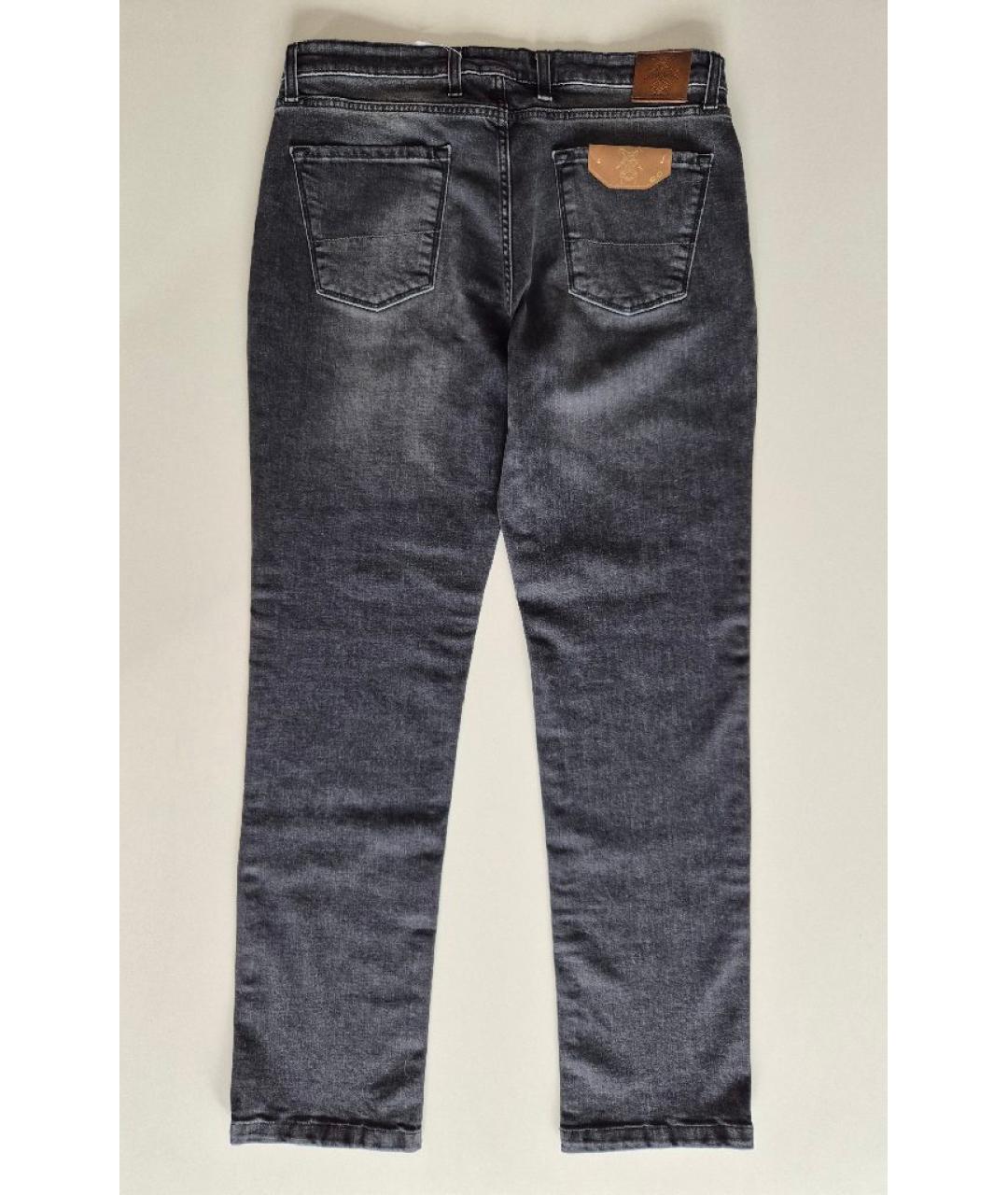 CORNELIANI Серые хлопковые прямые джинсы, фото 2