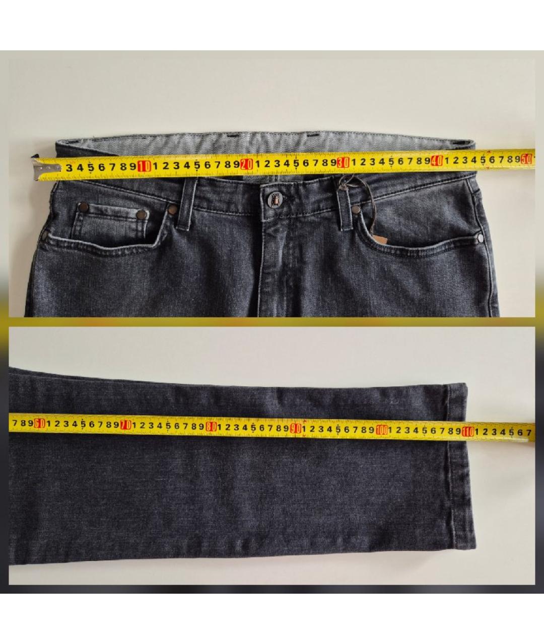 CORNELIANI Серые хлопковые прямые джинсы, фото 9