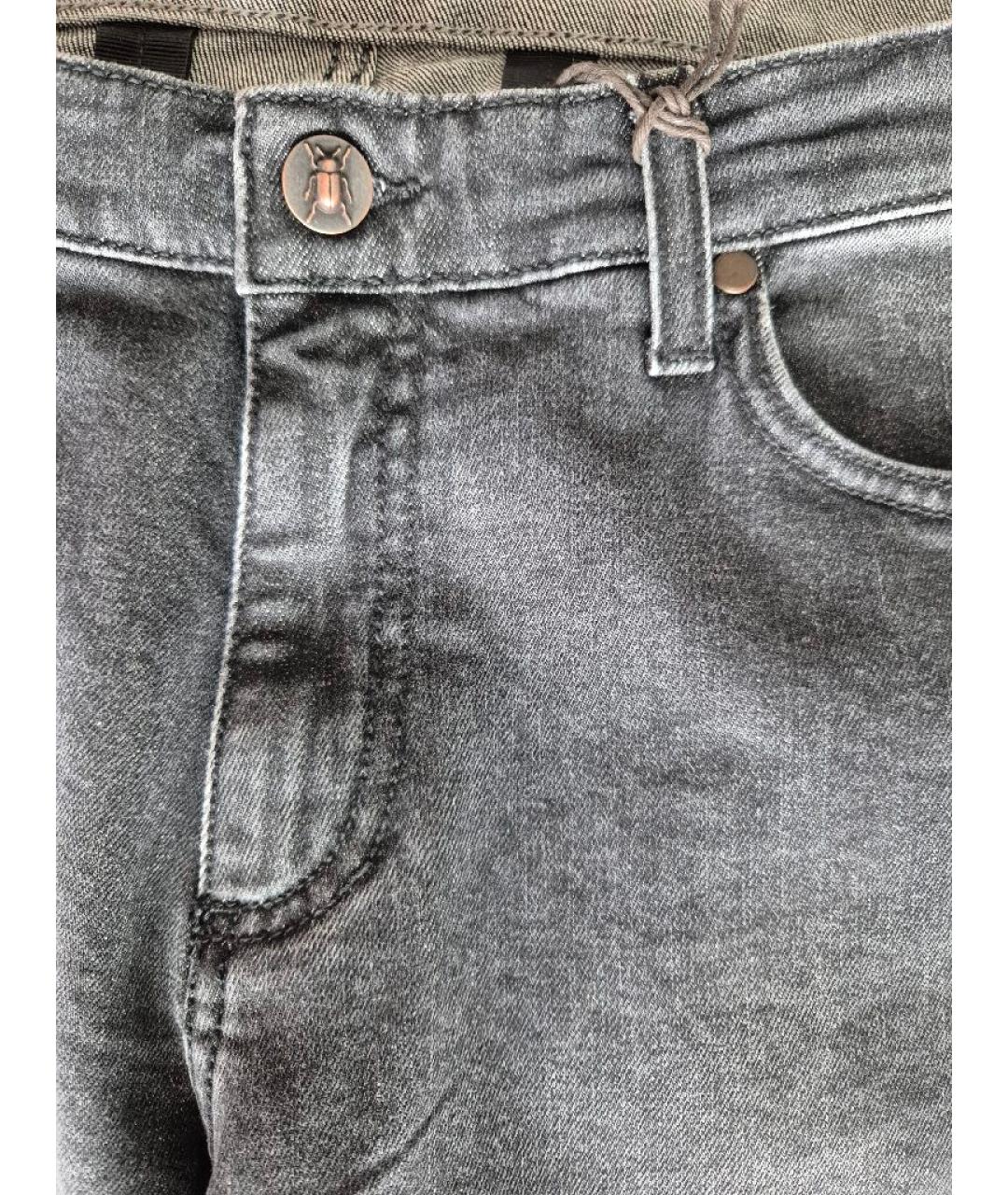 CORNELIANI Серые хлопковые прямые джинсы, фото 4