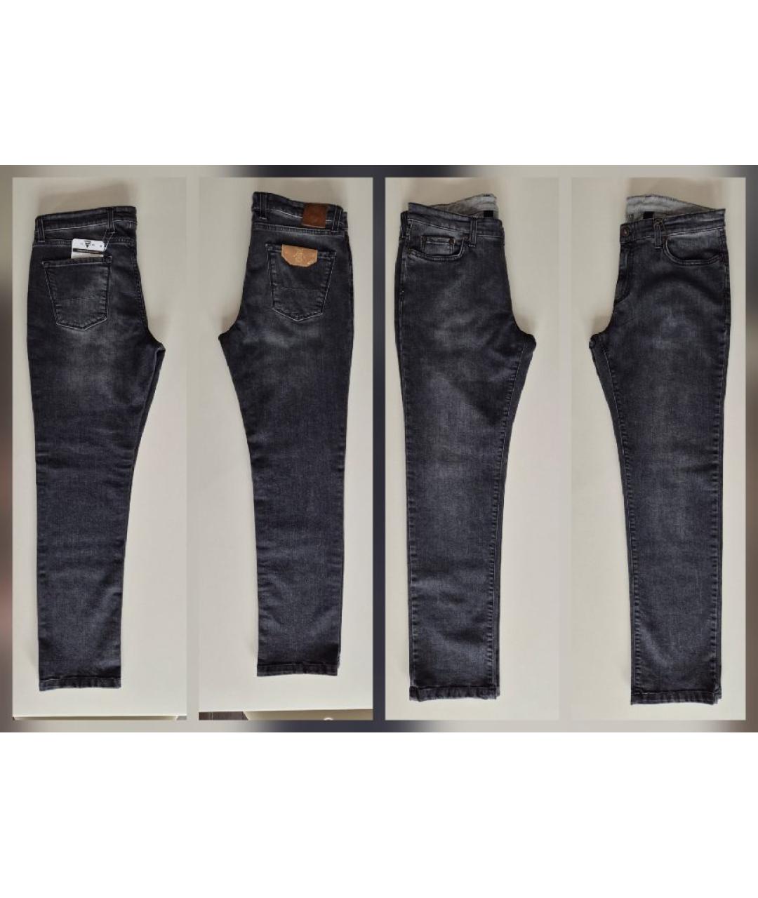 CORNELIANI Серые хлопковые прямые джинсы, фото 5