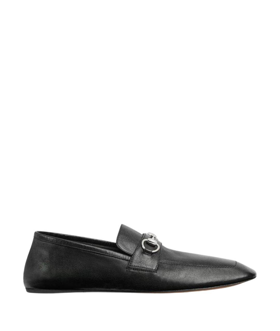GUCCI Черные кожаные мокасины, фото 1