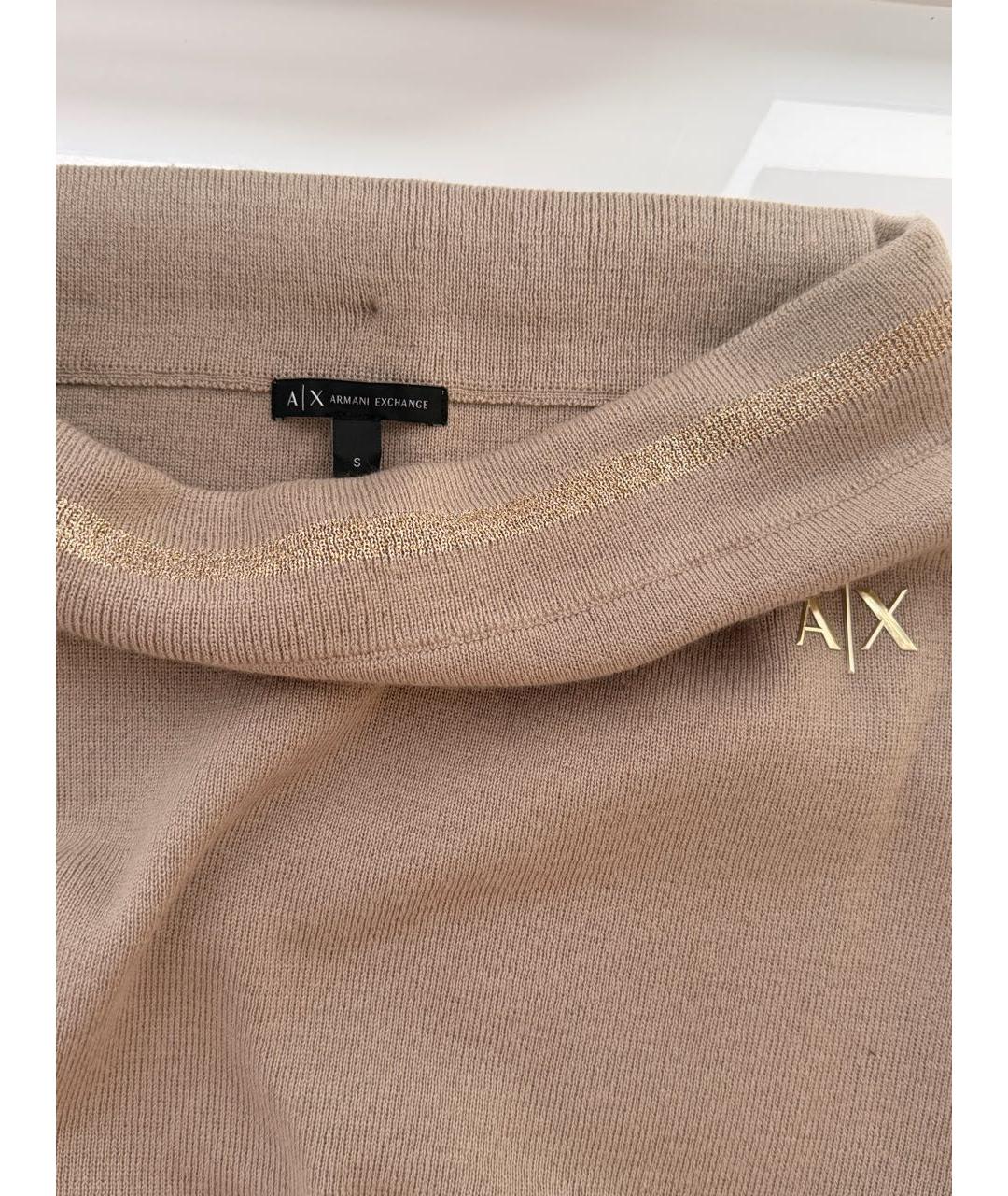 ARMANI EXCHANGE Бежевый шерстяной костюм с юбками, фото 6