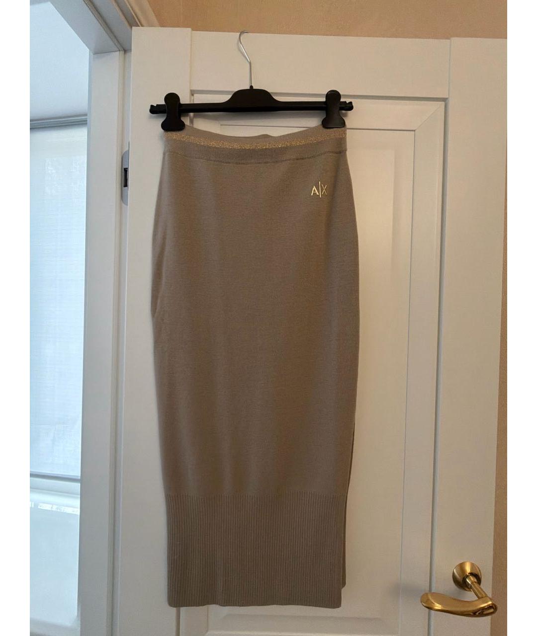 ARMANI EXCHANGE Бежевый шерстяной костюм с юбками, фото 2