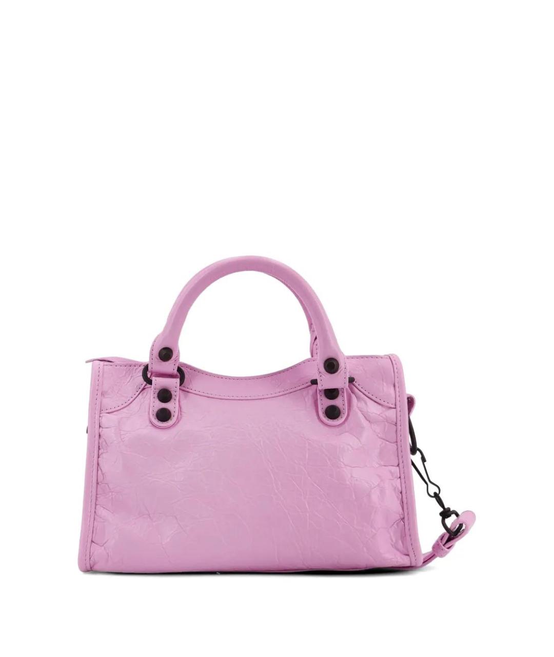 BALENCIAGA Розовая кожаная сумка с короткими ручками, фото 2