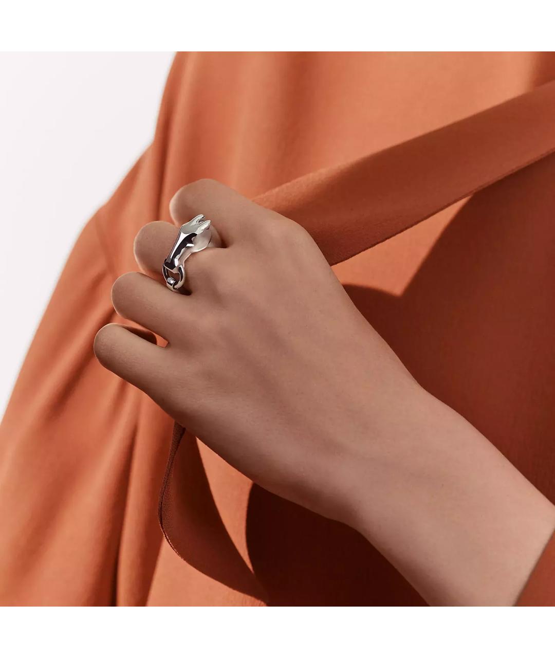 HERMES Серебряное серебряное кольцо, фото 3