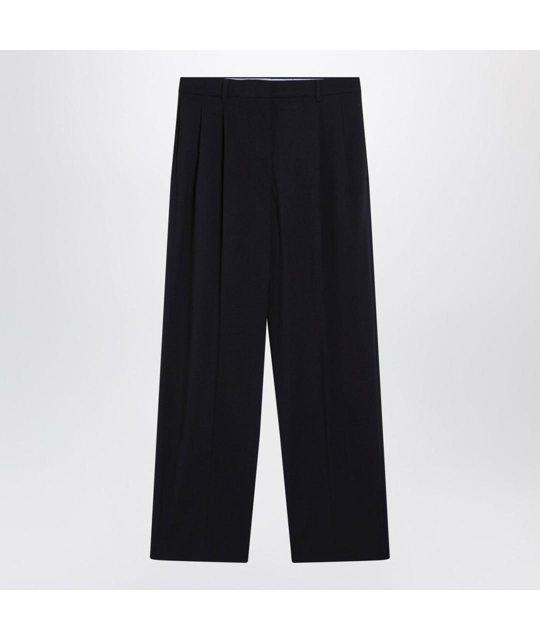 MIU MIU Синие шерстяные прямые брюки, фото 3