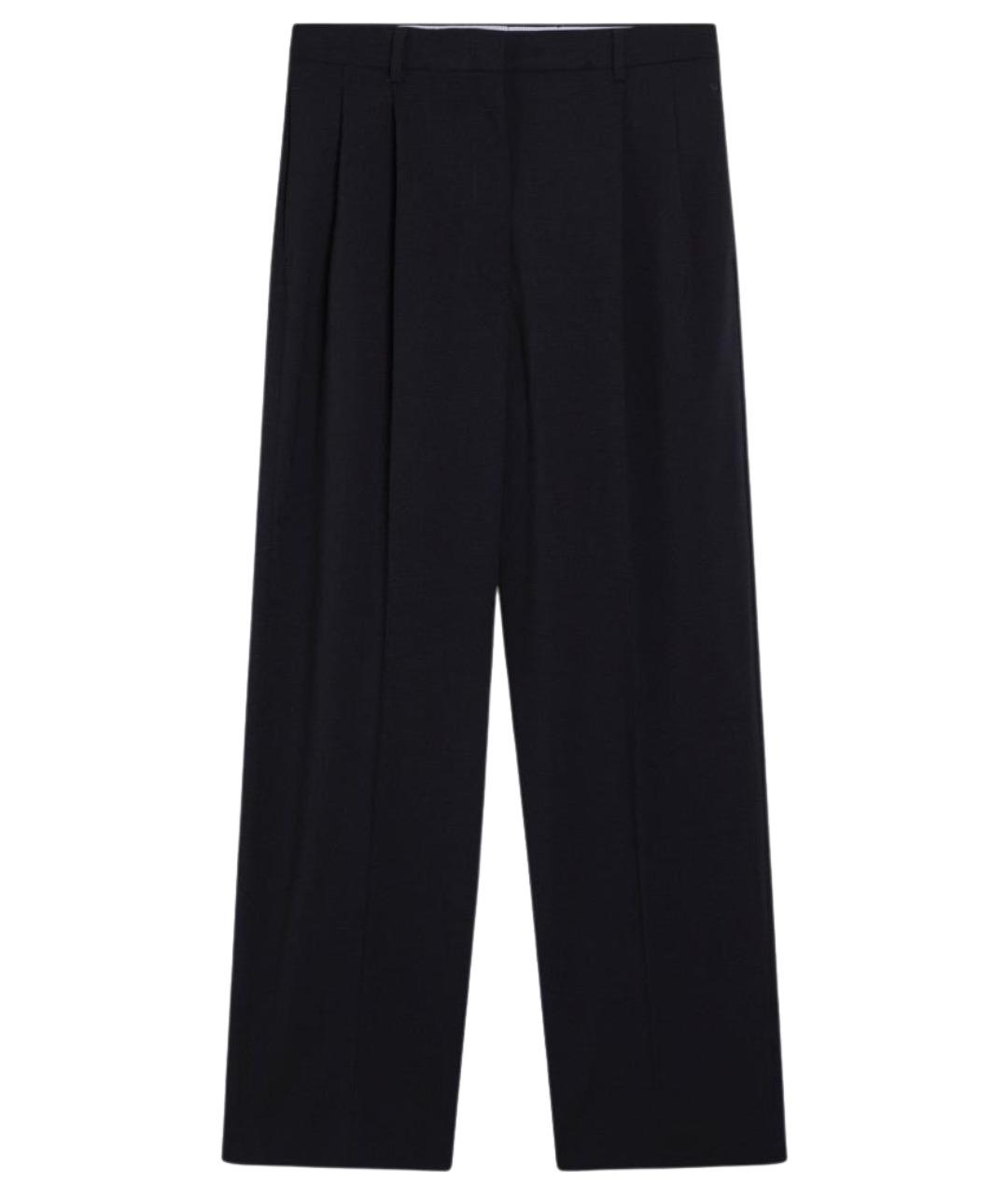 MIU MIU Синие шерстяные прямые брюки, фото 1