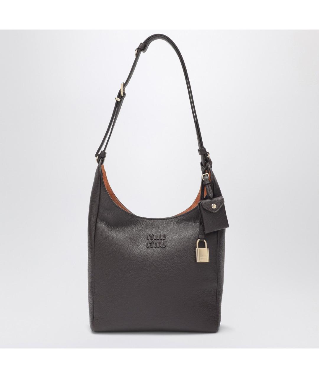 MIU MIU Коричневая кожаная сумка через плечо, фото 3