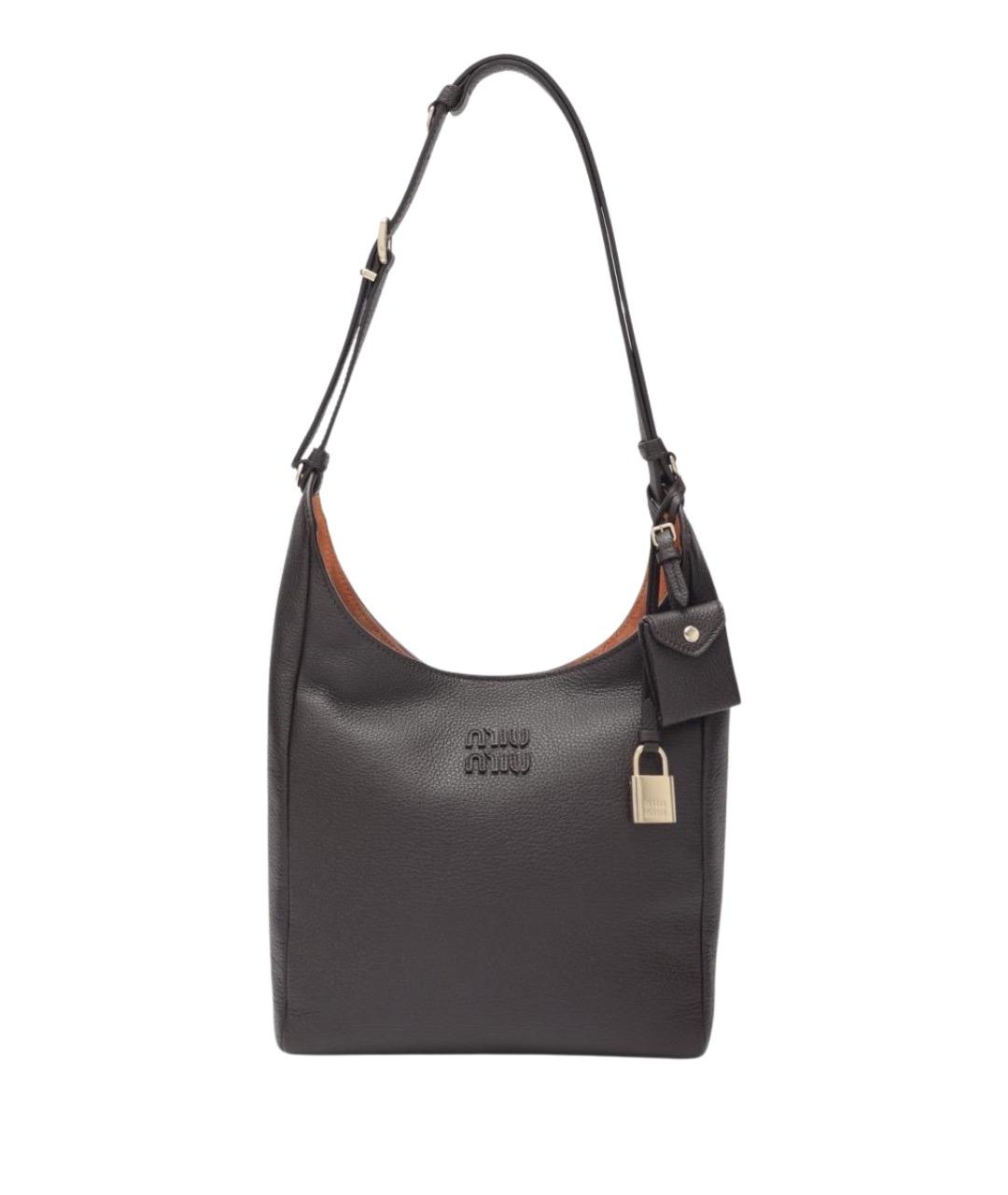 MIU MIU Коричневая кожаная сумка через плечо, фото 1