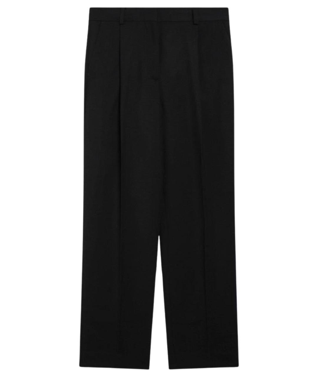 TOTEME Черные шерстяные прямые брюки, фото 1