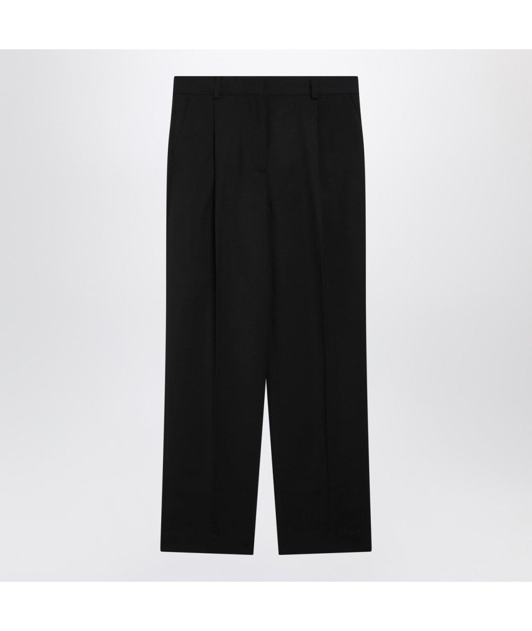 TOTEME Черные шерстяные прямые брюки, фото 3