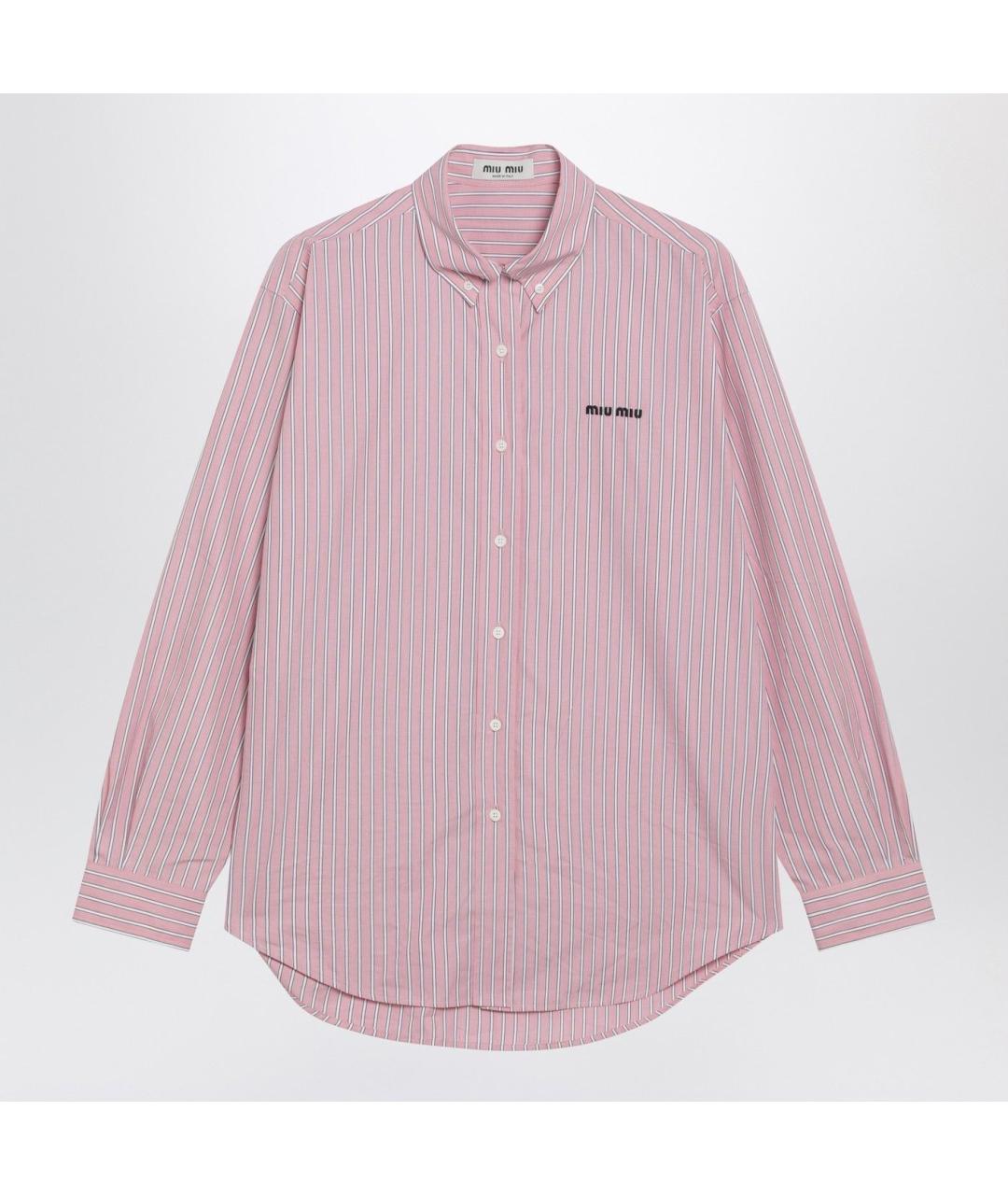 MIU MIU Розовая хлопковая рубашка, фото 3
