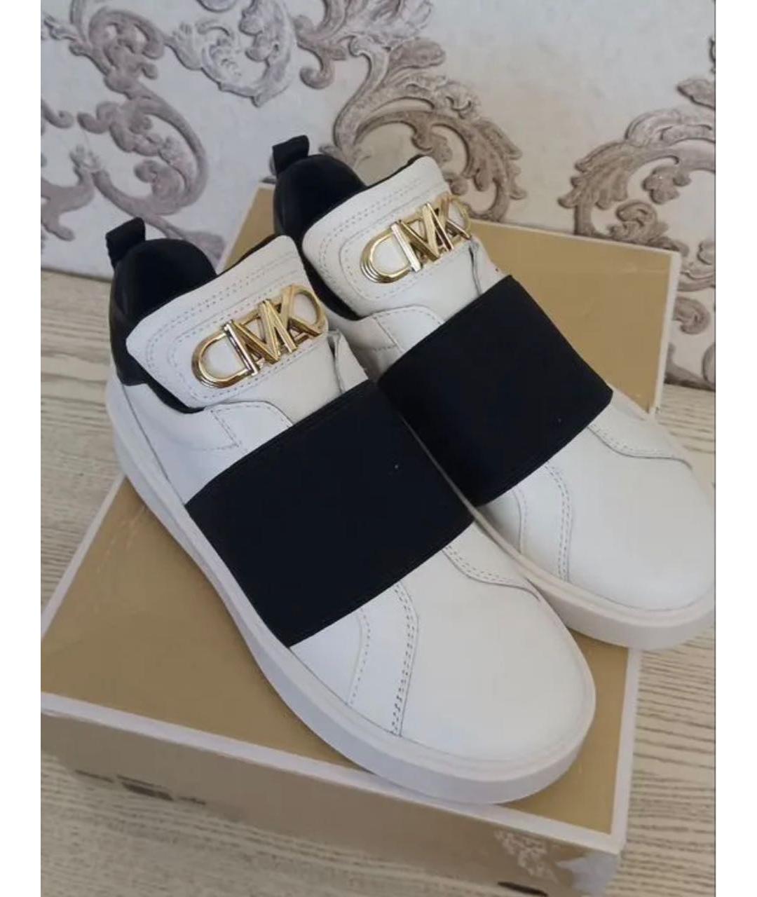 MICHAEL KORS Белые кожаные кеды, фото 2