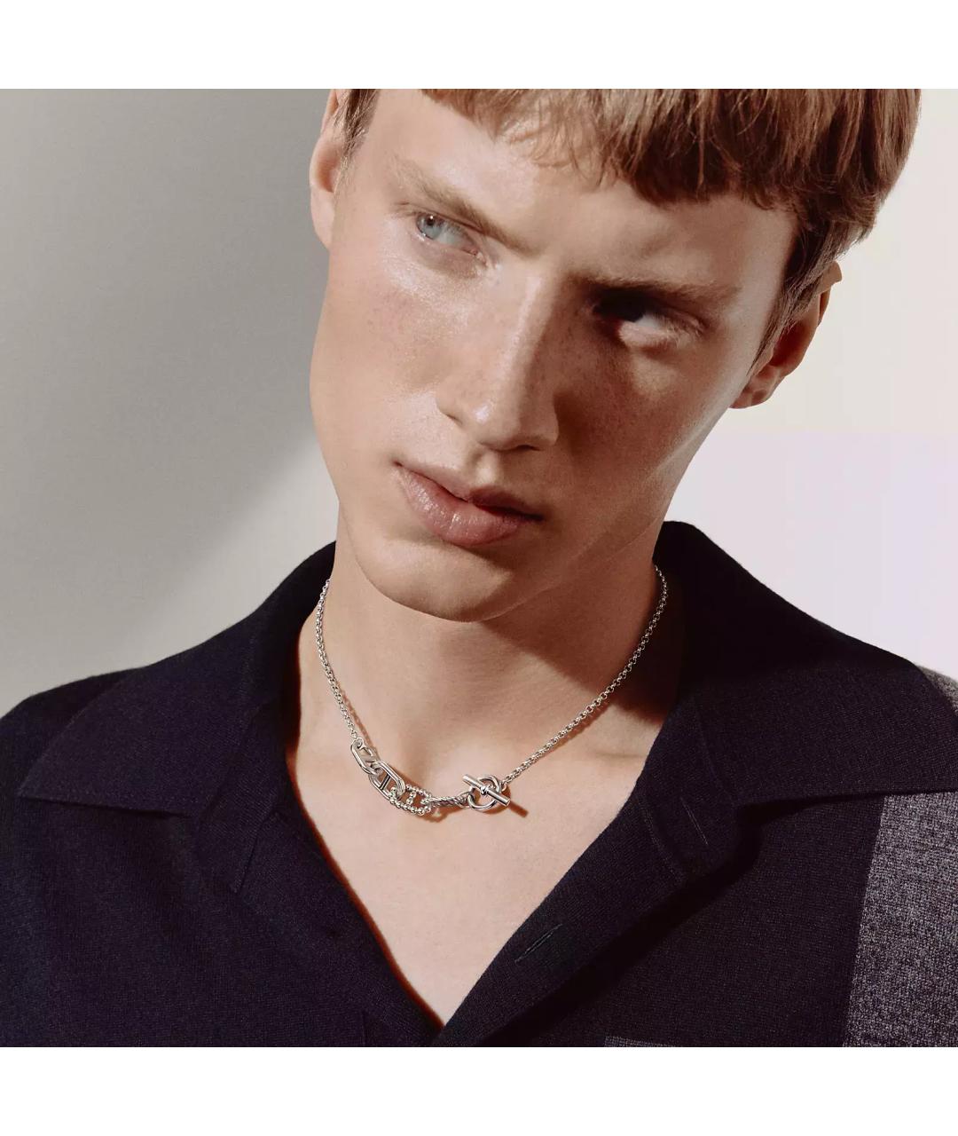 HERMES Серебряное серебряное колье, фото 3
