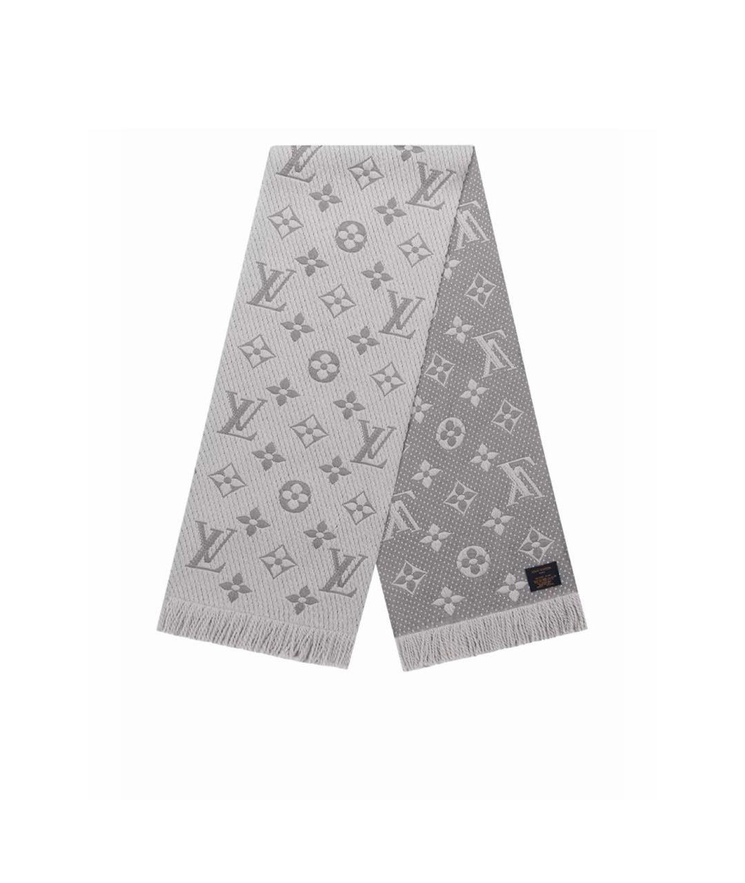 LOUIS VUITTON Серый шерстяной шарф, фото 1