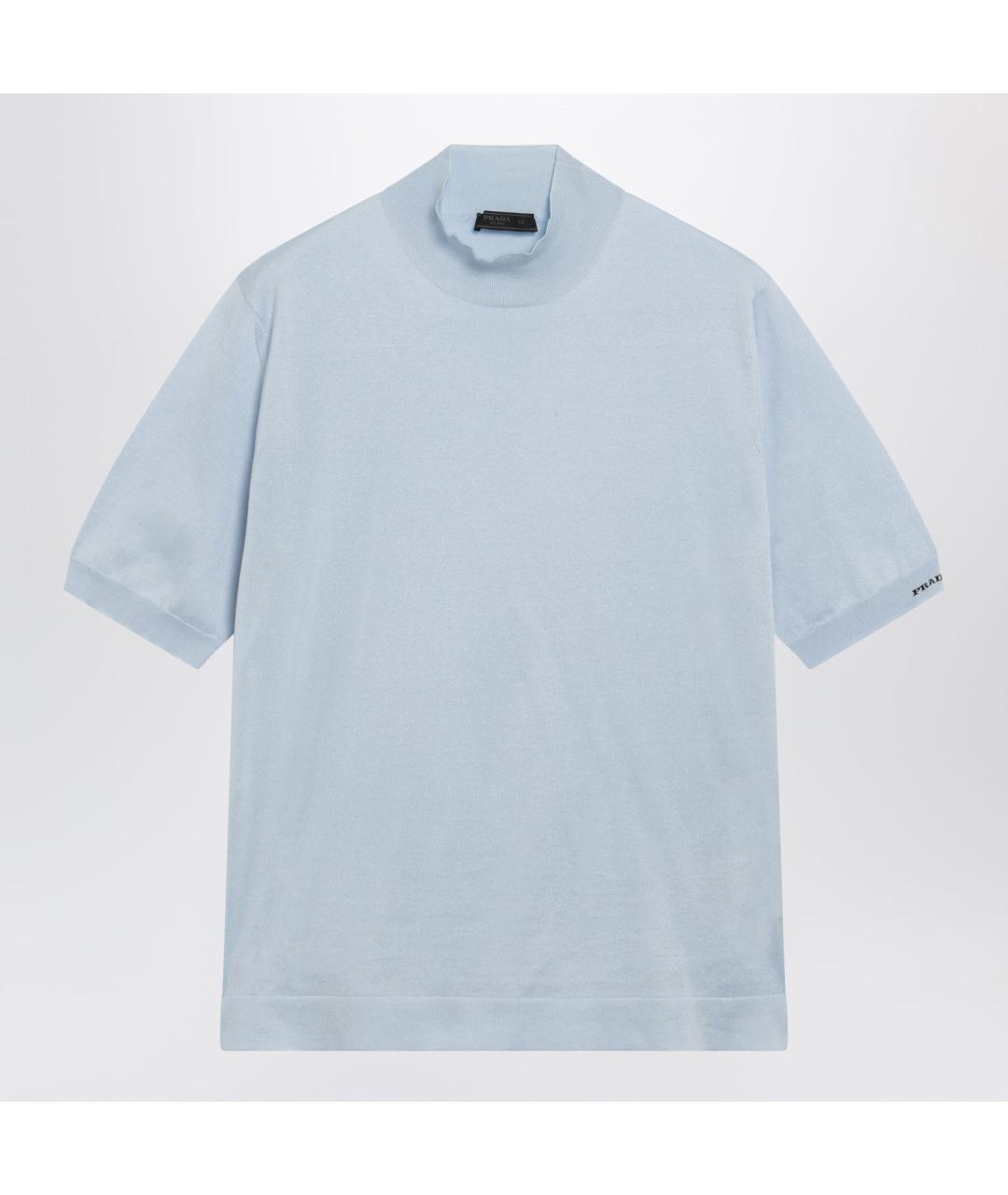 PRADA Голубой хлопковый джемпер / свитер, фото 3