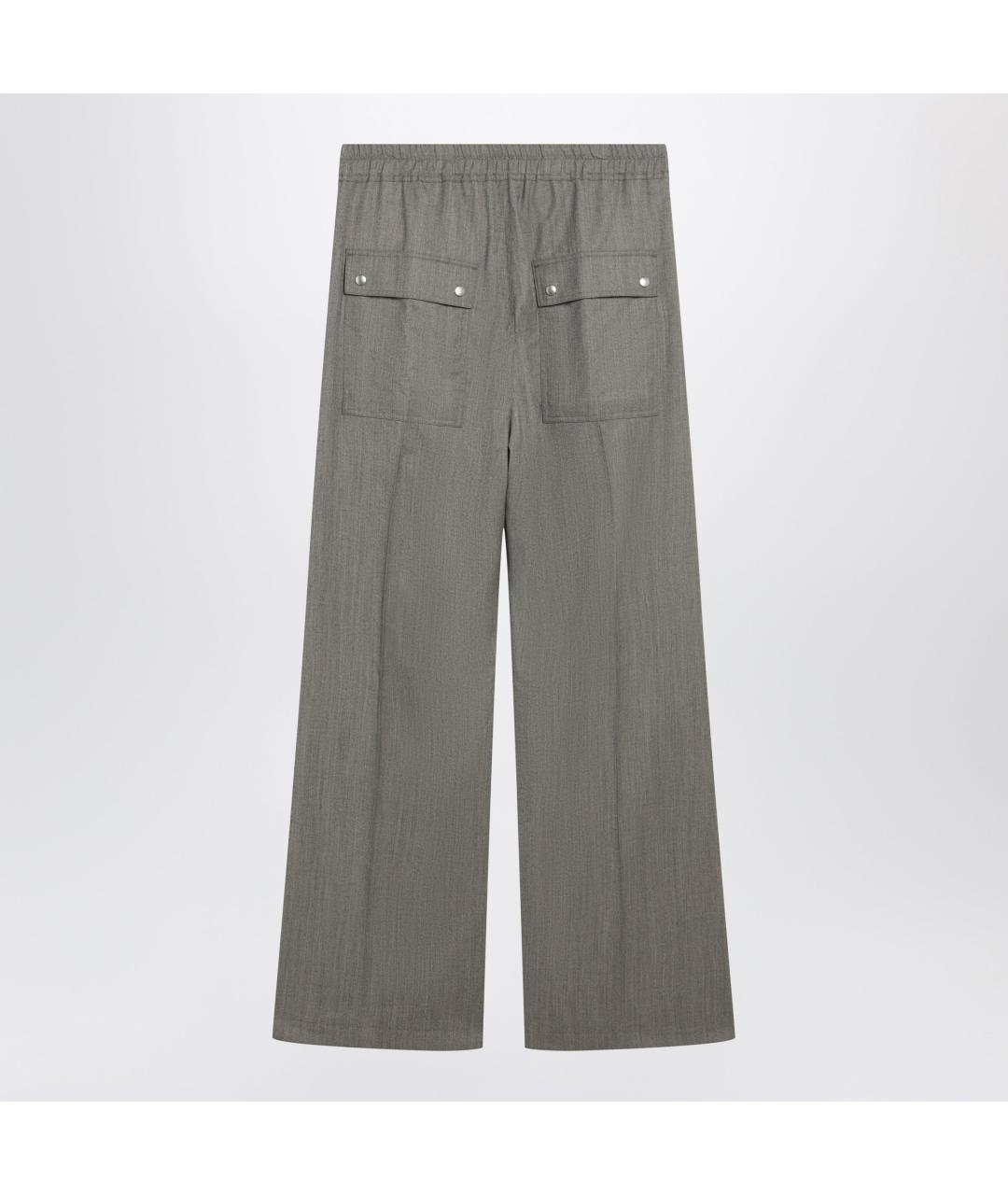 RICK OWENS Серые шерстяные повседневные брюки, фото 2