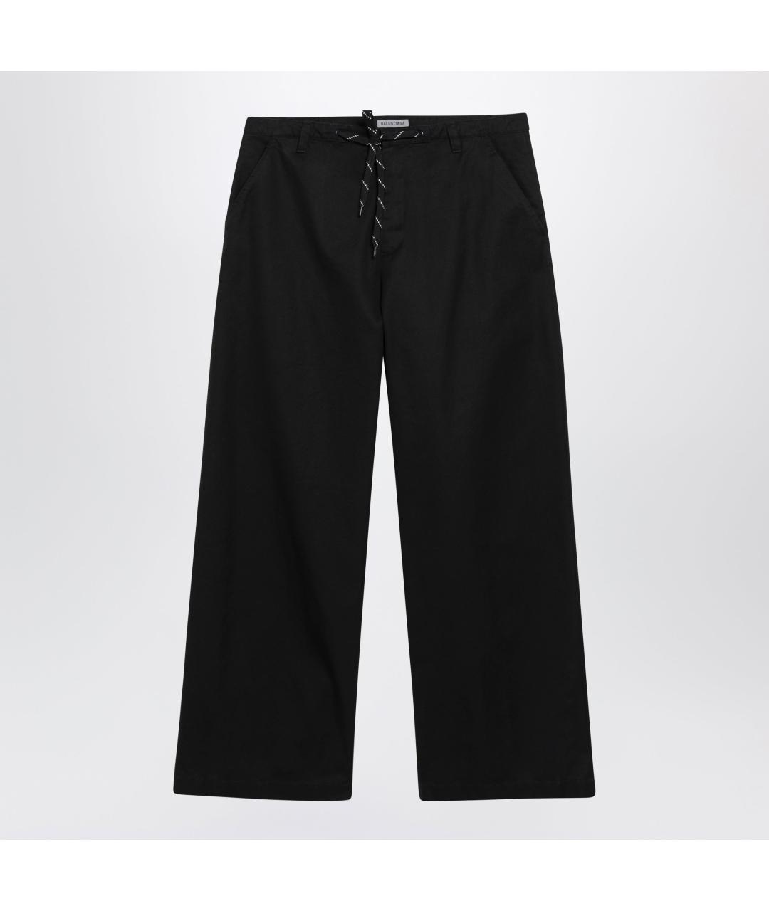 BALENCIAGA Черные хлопковые повседневные брюки, фото 3