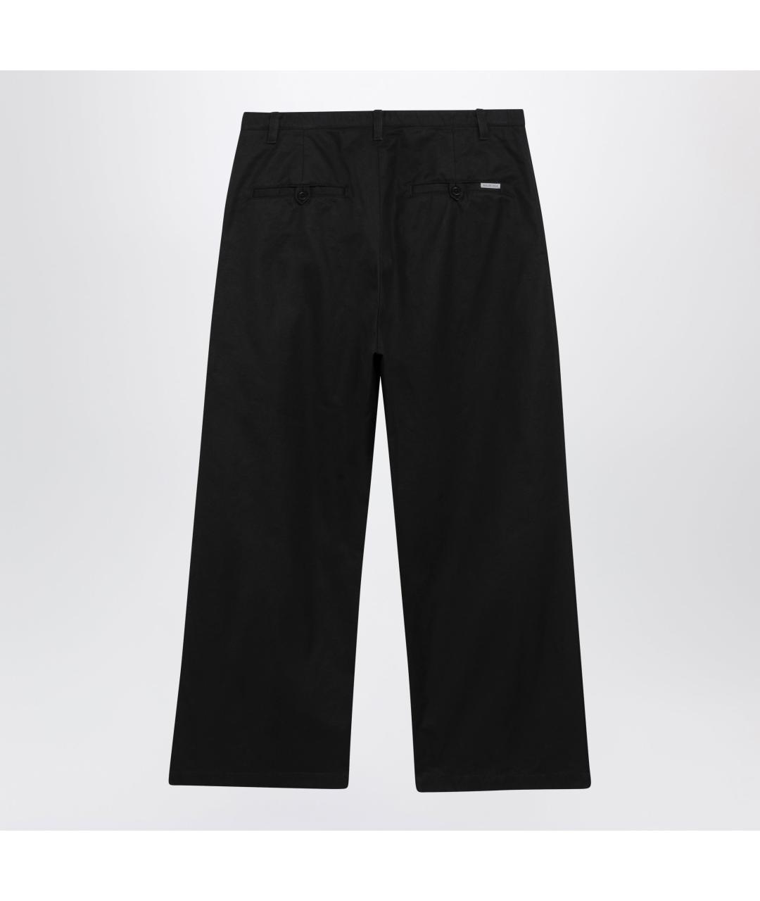 BALENCIAGA Черные хлопковые повседневные брюки, фото 2