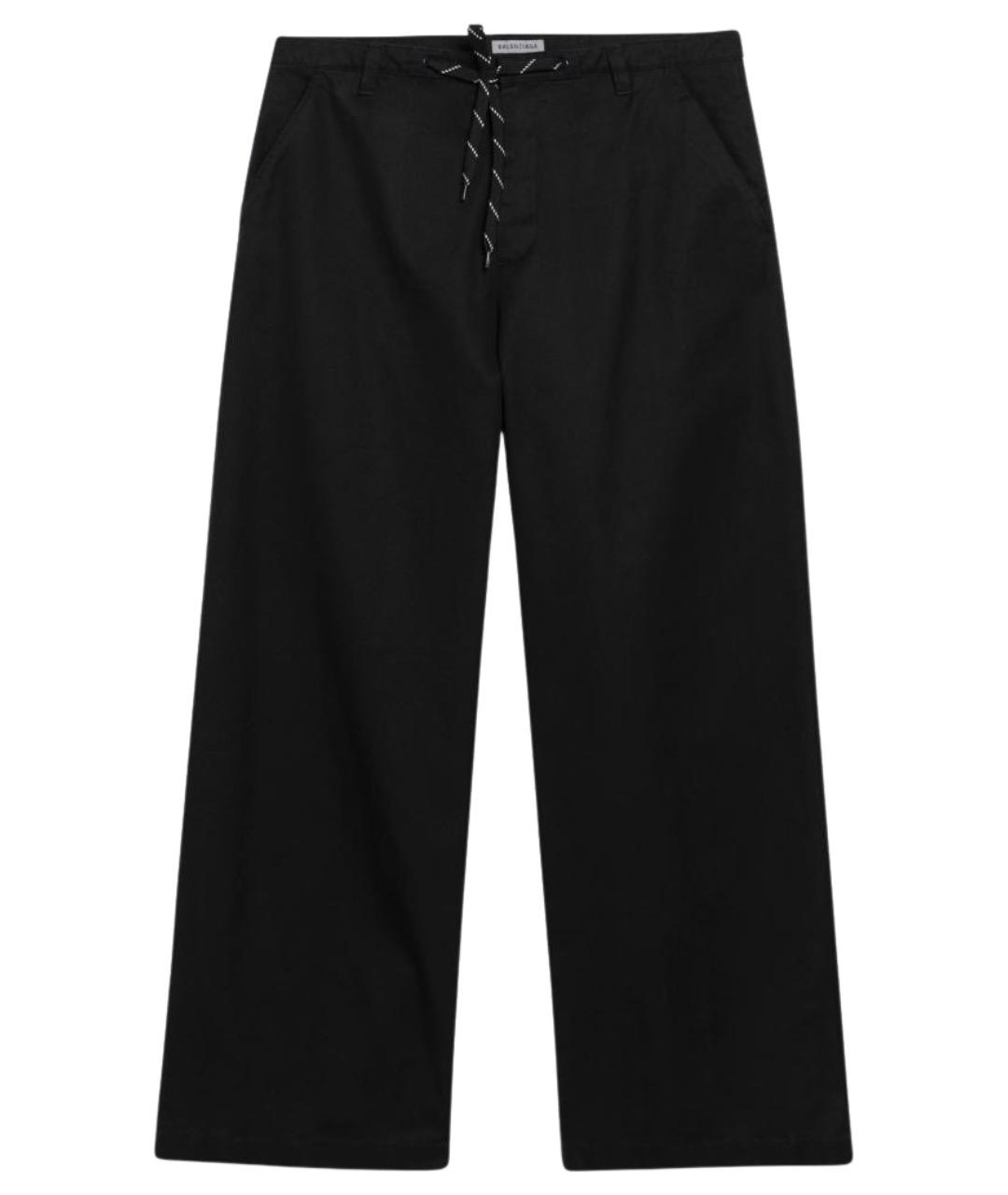 BALENCIAGA Черные хлопковые повседневные брюки, фото 1