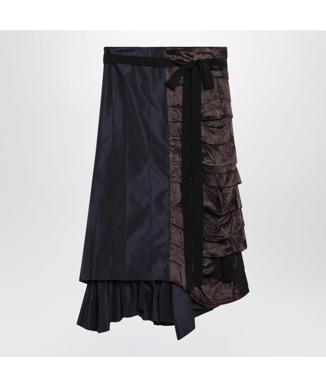 PRADA Синяя шелковая юбка миди, фото 3