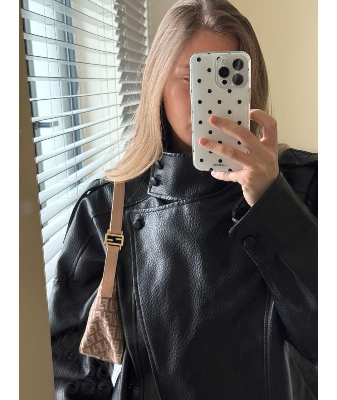 FENDI Бежевая жаккардовая сумка с короткими ручками, фото 7