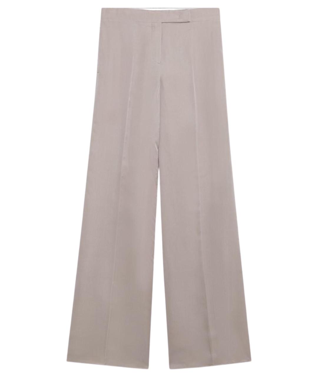 MAX MARA Розовые шелковые прямые брюки, фото 1