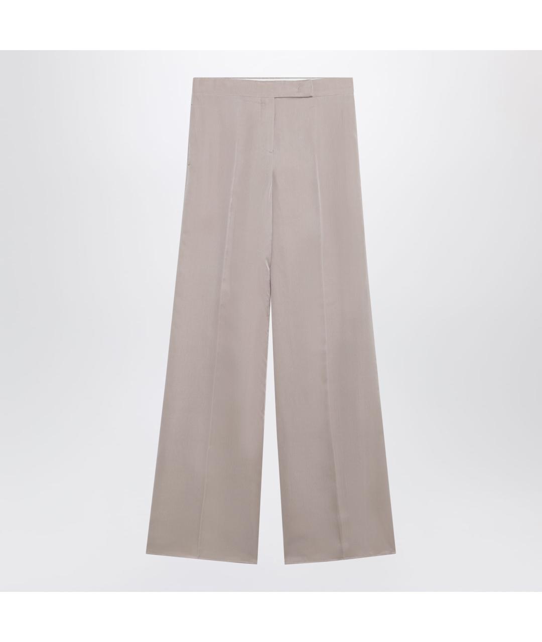MAX MARA Розовые шелковые прямые брюки, фото 3