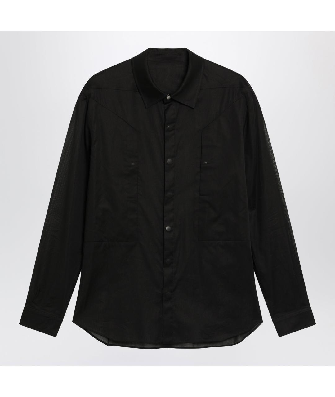 RICK OWENS Черная хлопковая кэжуал рубашка, фото 3