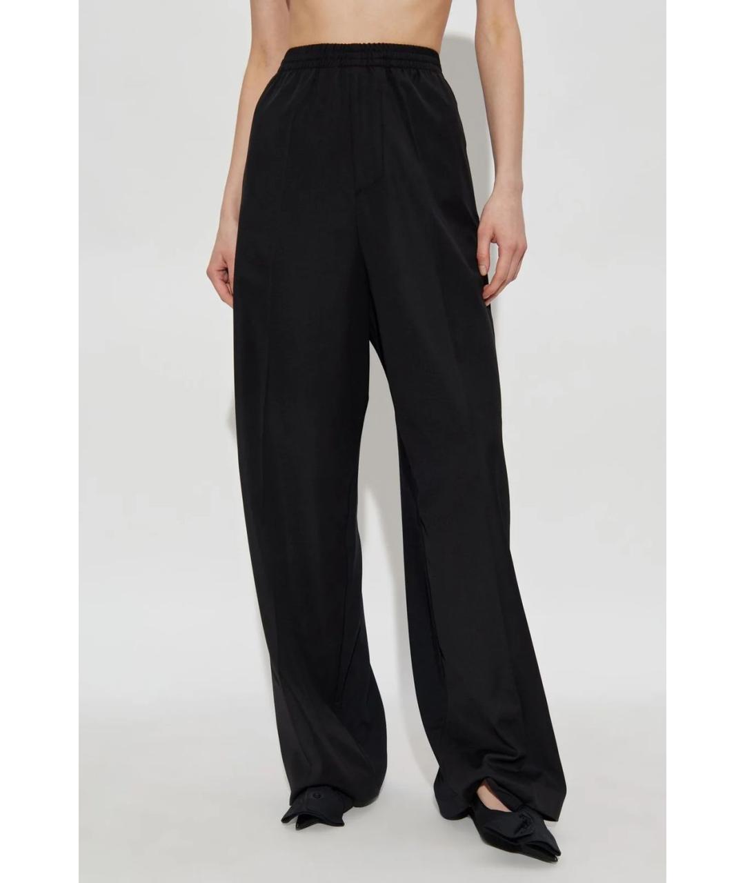 BALENCIAGA Черные шерстяные прямые брюки, фото 2