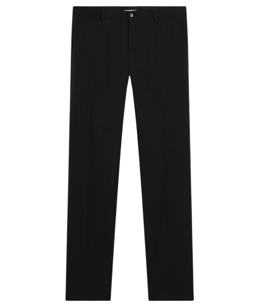 DOLCE&GABBANA Черные шерстяные повседневные брюки, фото 1