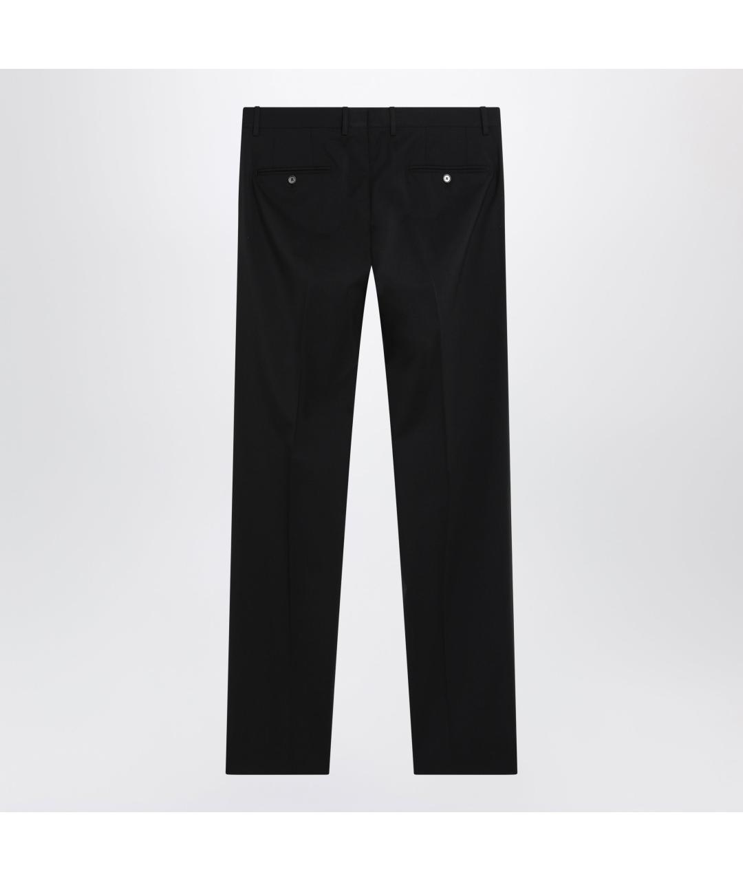 DOLCE&GABBANA Черные шерстяные повседневные брюки, фото 2