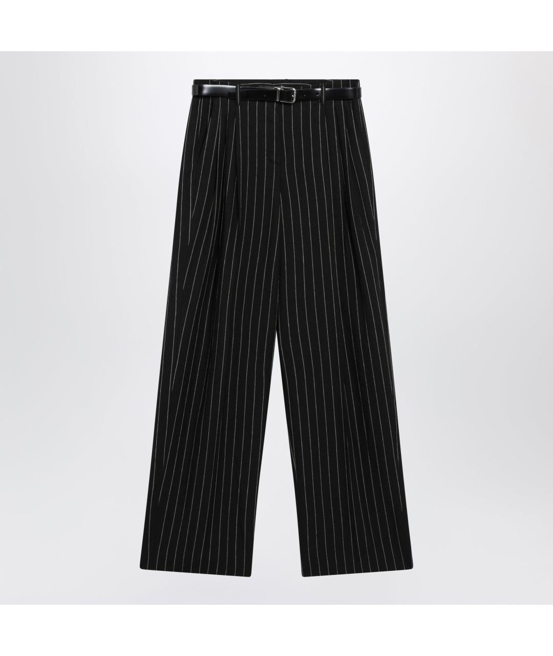 DOLCE&GABBANA Черные шерстяные прямые брюки, фото 3