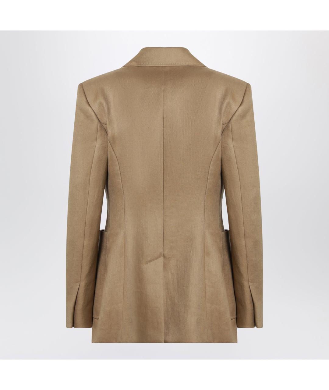 MAX MARA Бежевый льняной жакет/пиджак, фото 2