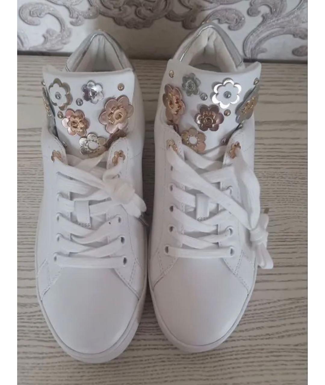 MICHAEL KORS Белые кожаные кеды, фото 2