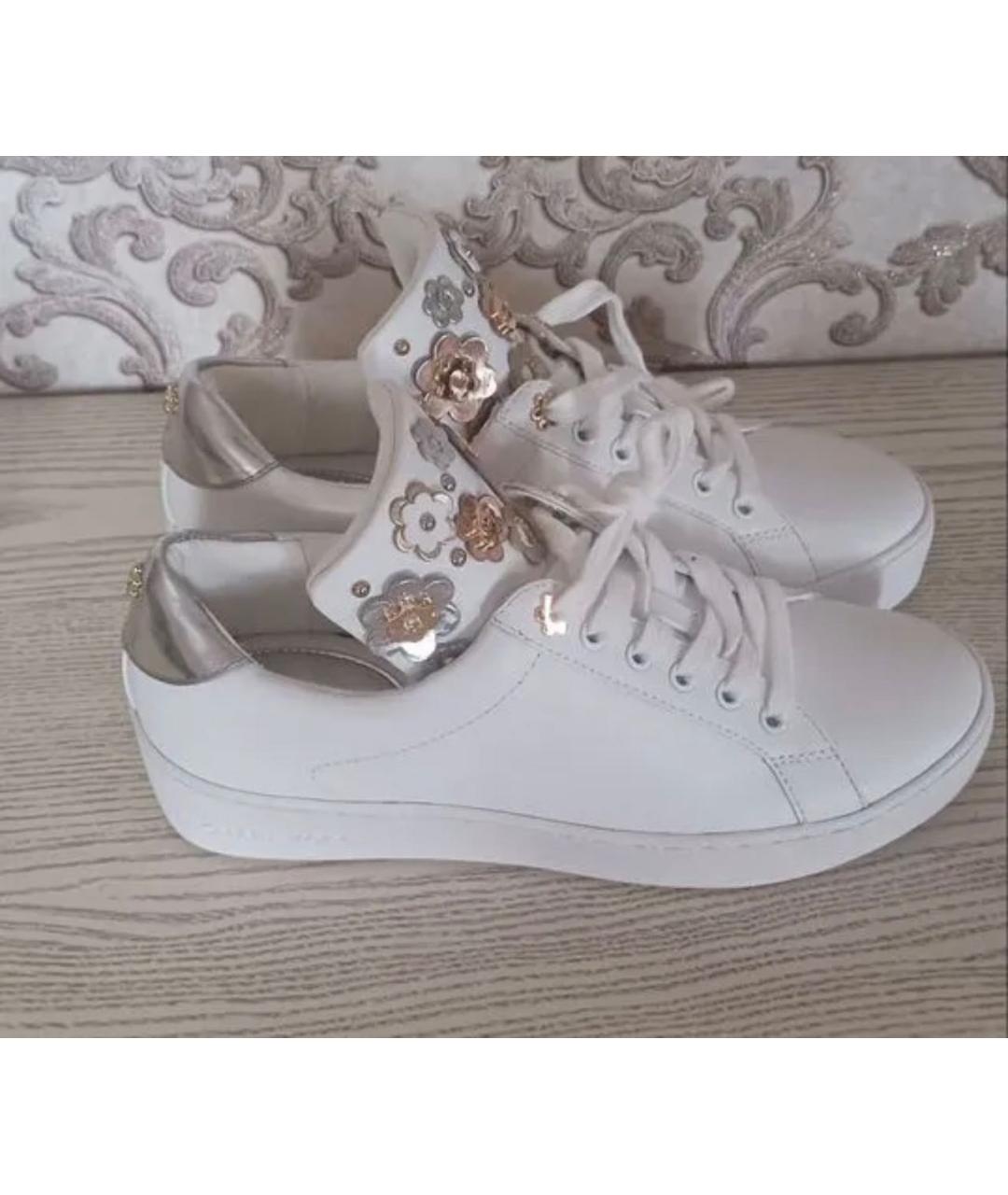 MICHAEL KORS Белые кожаные кеды, фото 5