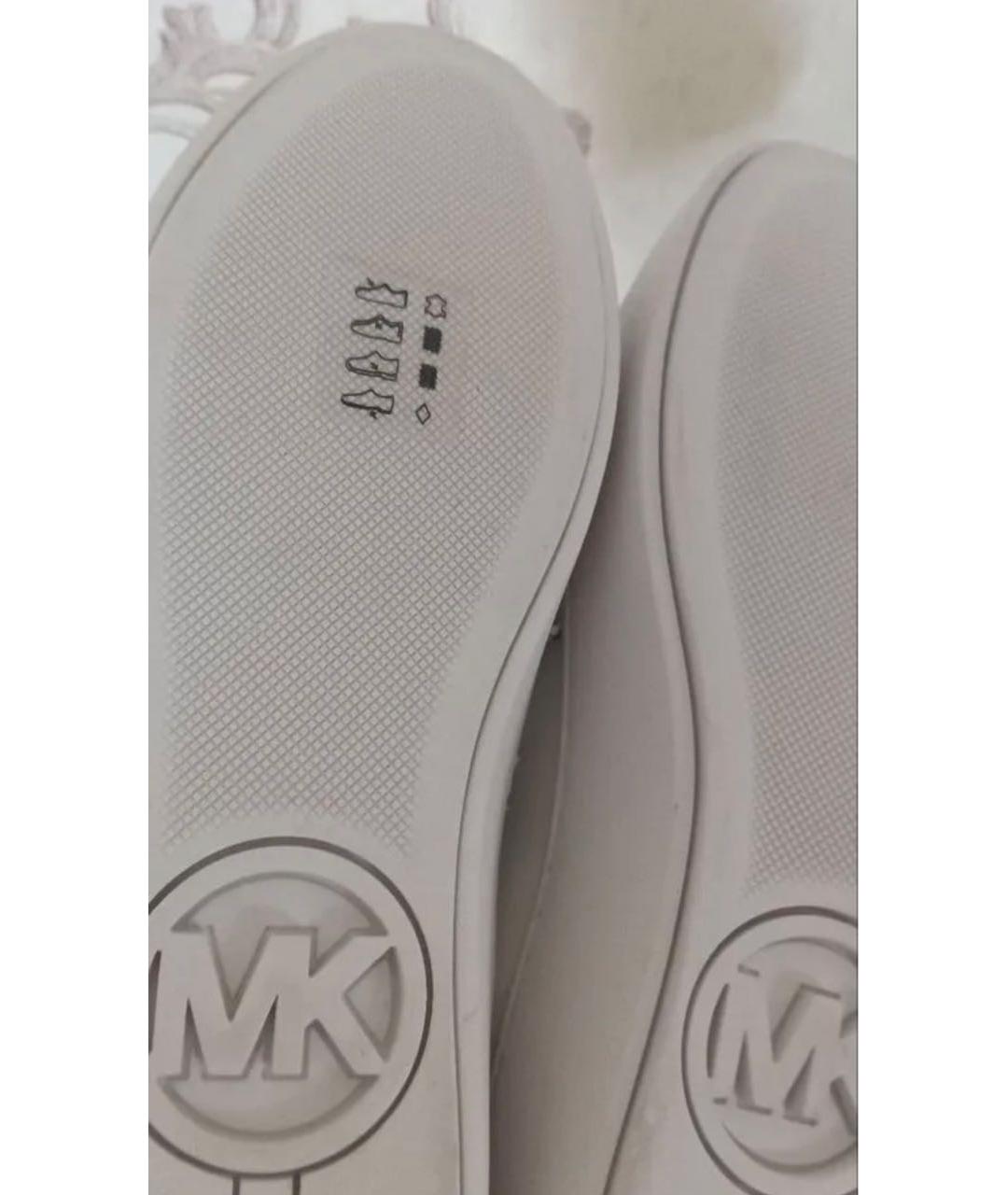 MICHAEL KORS Белые кожаные кеды, фото 3