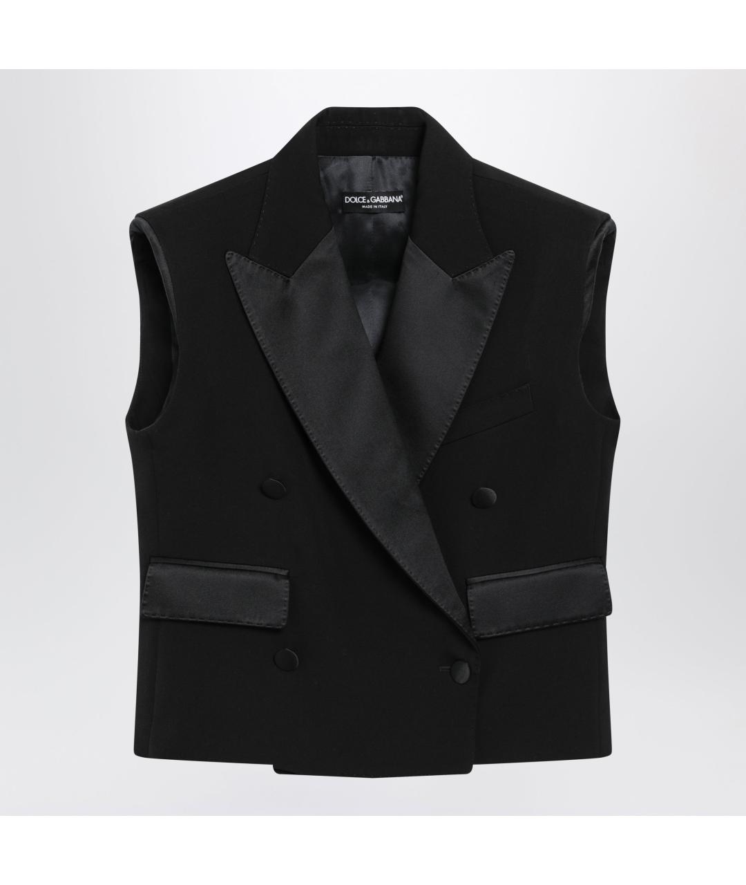 DOLCE&GABBANA Черный шерстяной жилет, фото 3