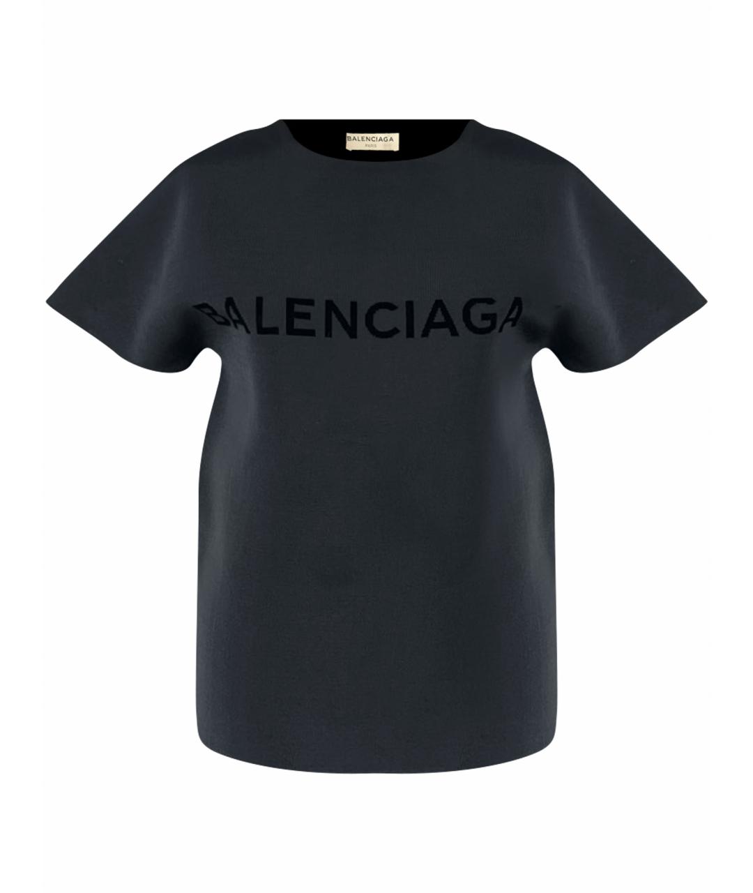 BALENCIAGA Антрацитовая хлопковая футболка, фото 1