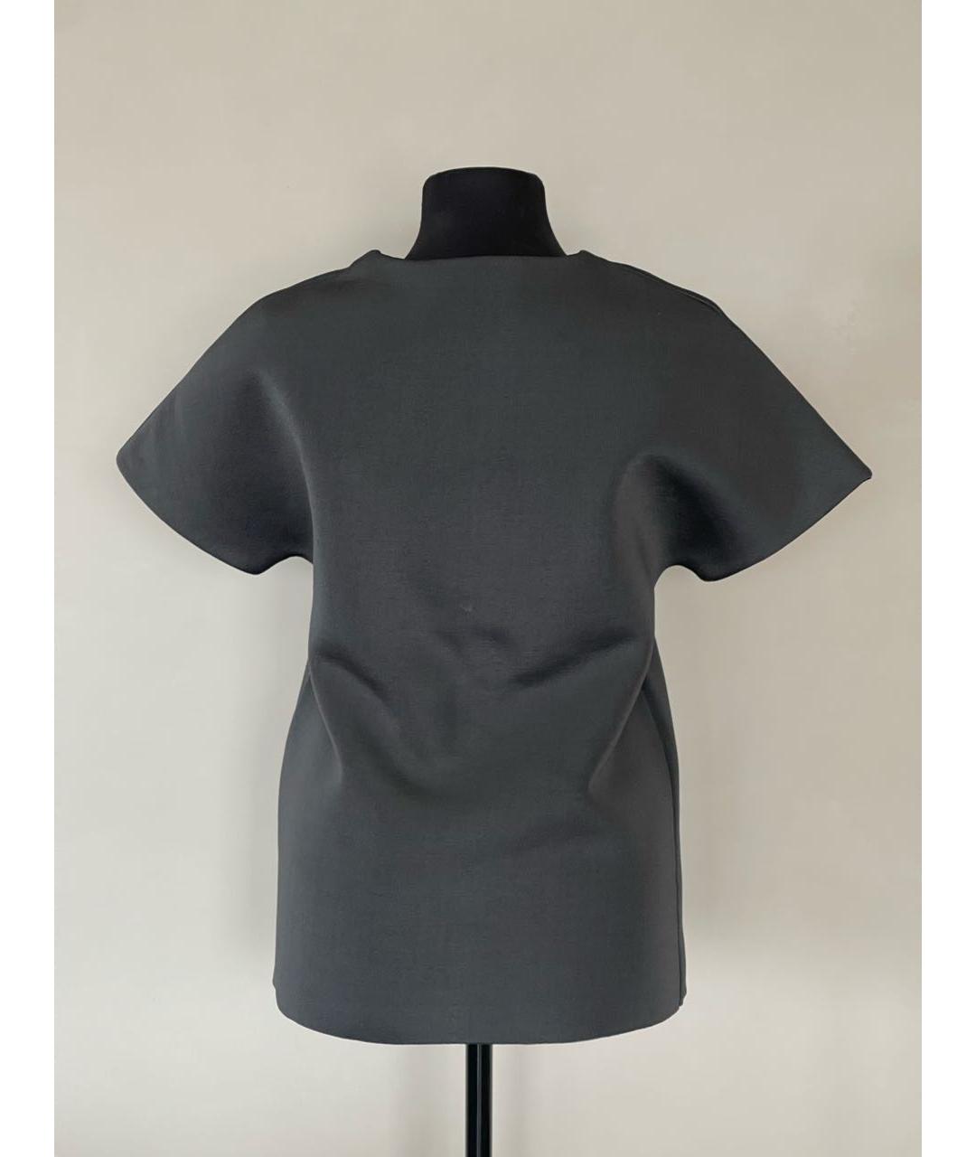 BALENCIAGA Антрацитовая хлопковая футболка, фото 2