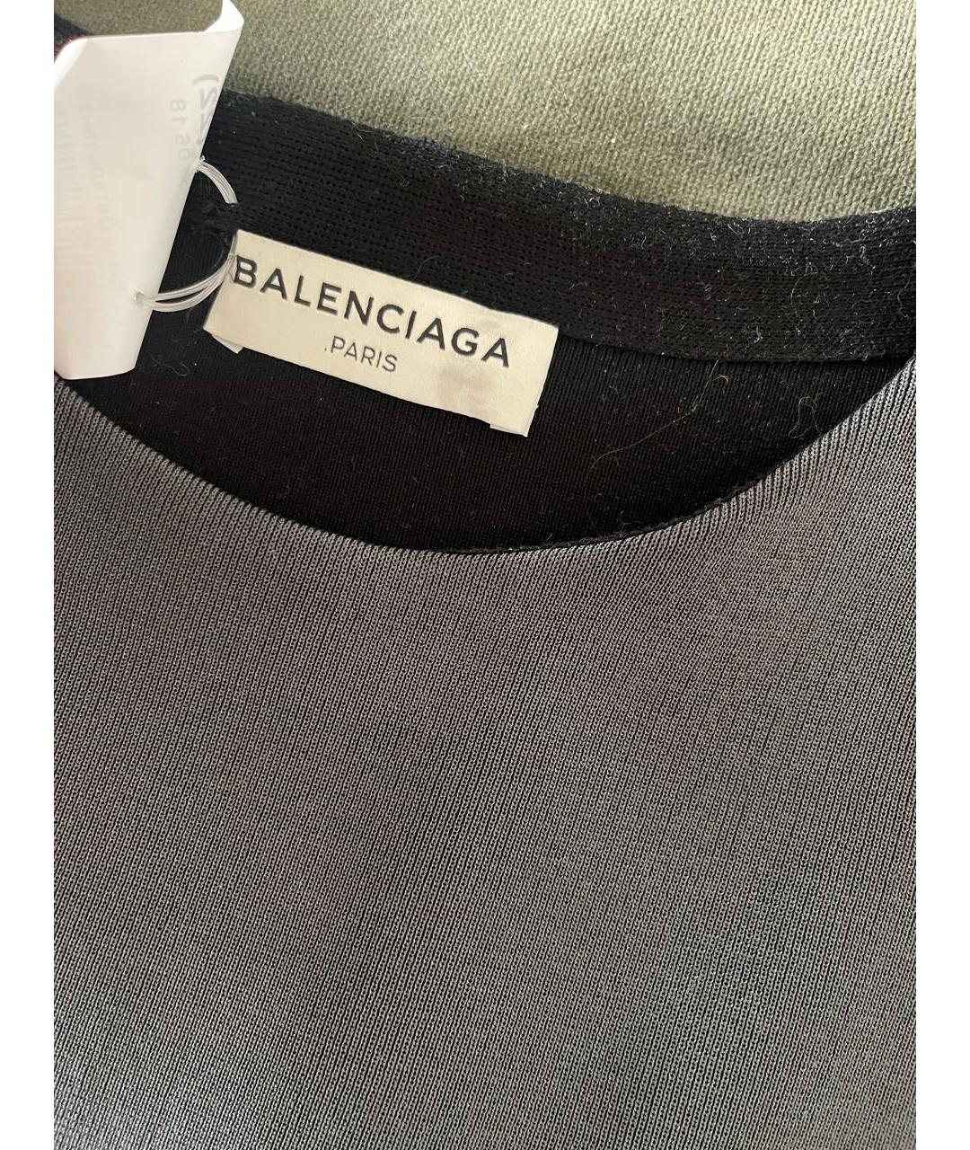 BALENCIAGA Антрацитовая хлопковая футболка, фото 6