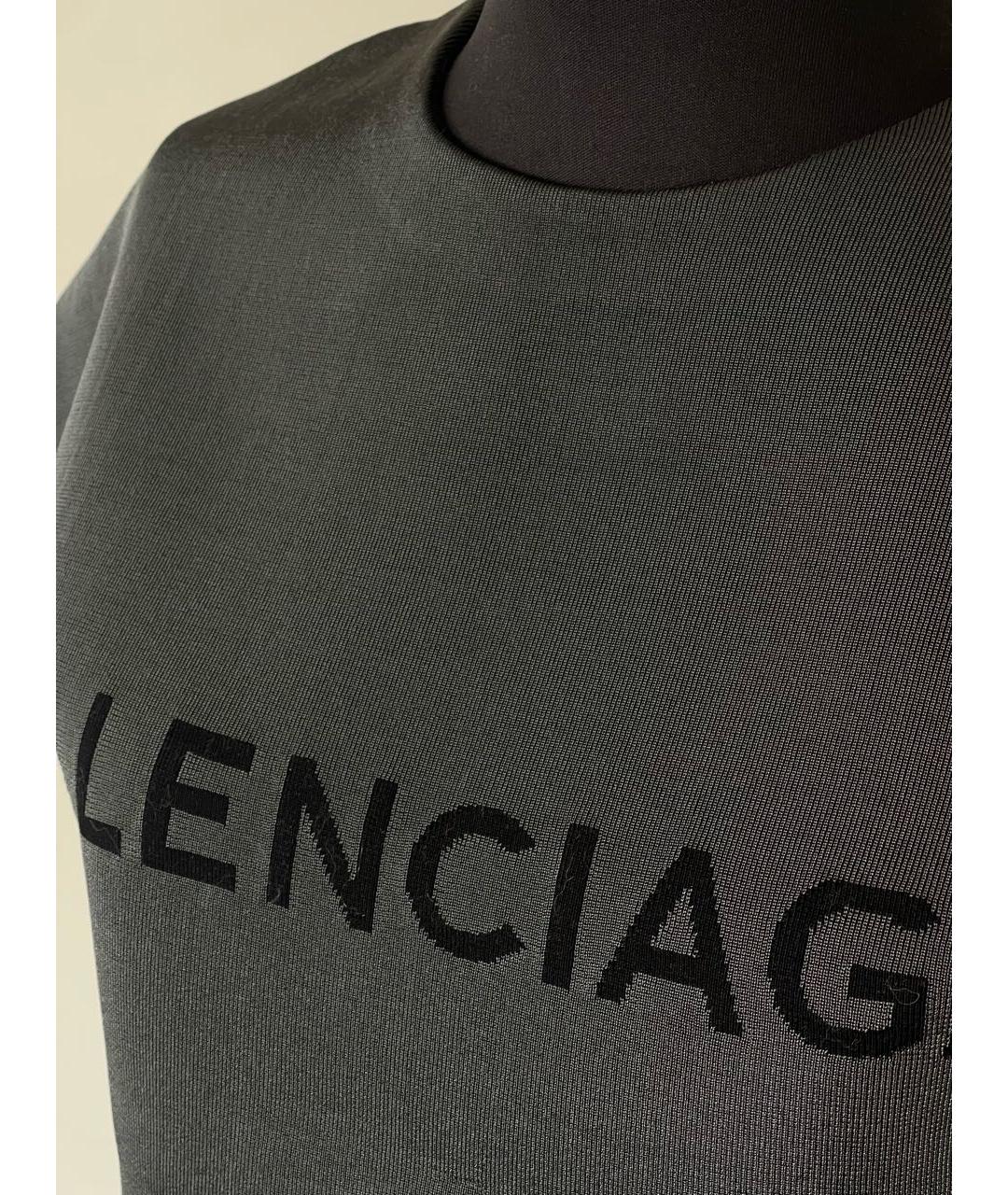 BALENCIAGA Антрацитовая хлопковая футболка, фото 5