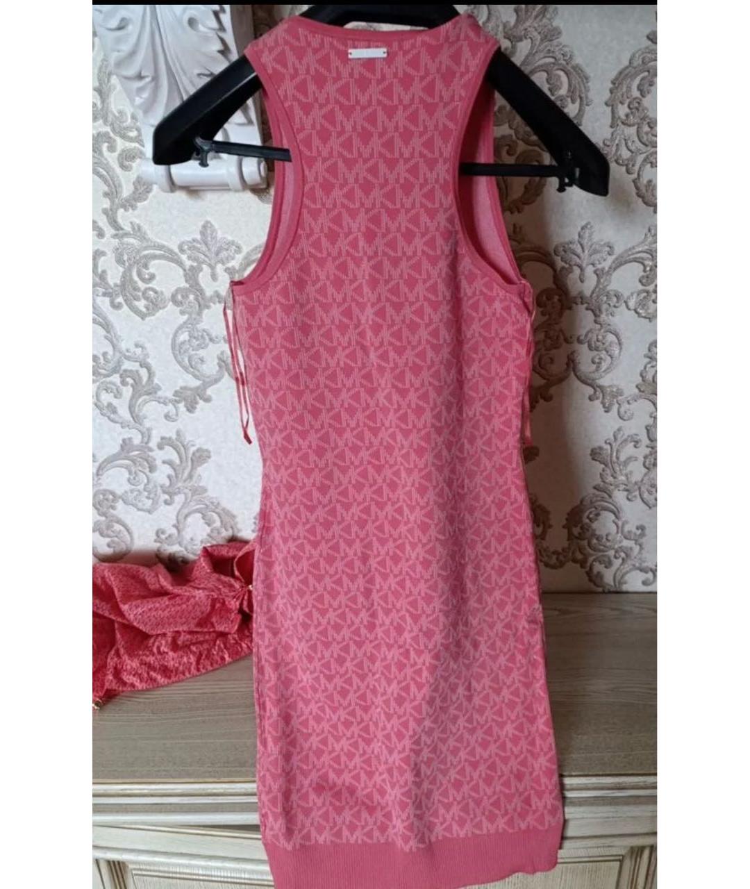 MICHAEL KORS Коралловое вискозное повседневное платье, фото 2