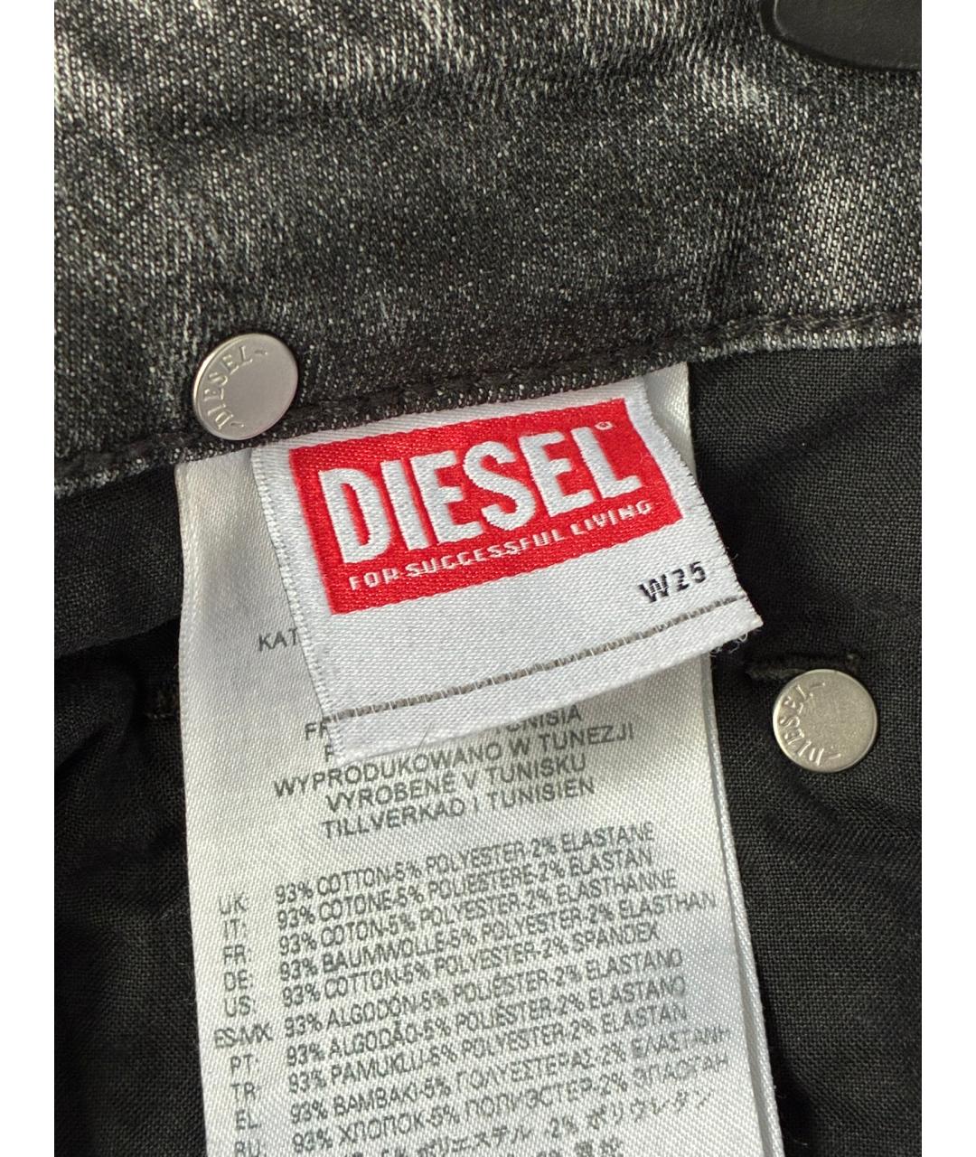 DIESEL Серые хлопко-эластановые джинсы слим, фото 8