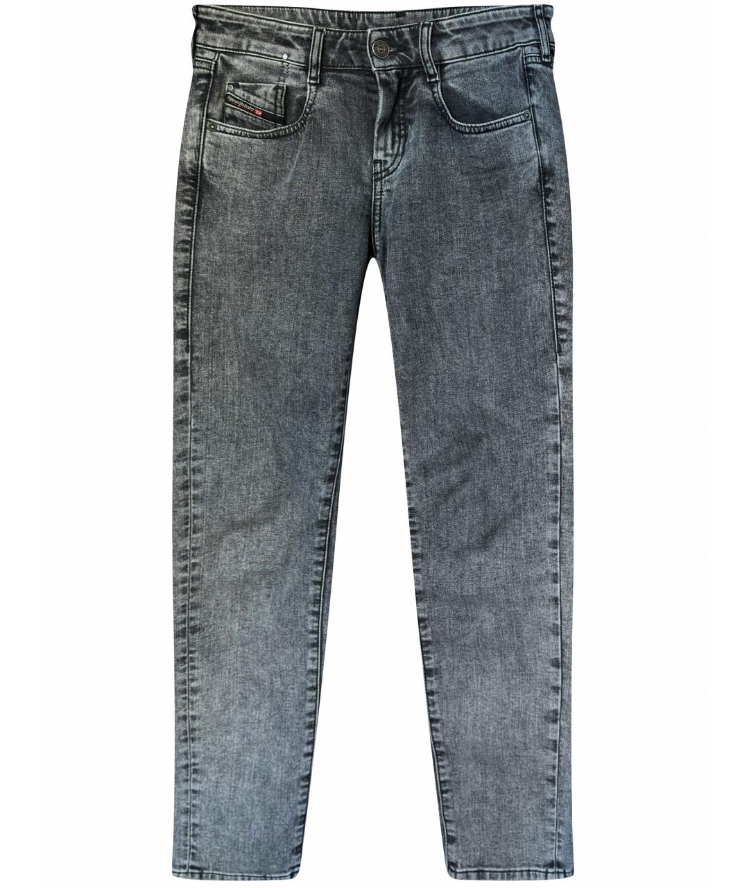 DIESEL Серые хлопко-эластановые джинсы слим, фото 1